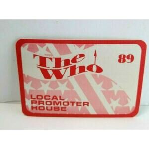 The Who Backstage Pass Original 1989 Kids Are Alright Reunion Rock Show Tour Red